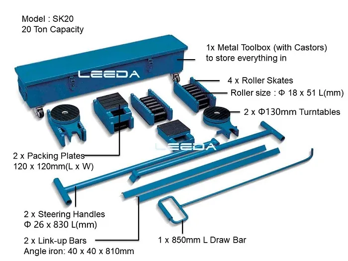 30 Ton Complete Machinery Skate Kits Sk30