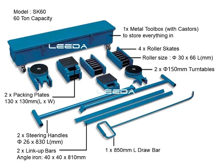 30 Ton Complete Machinery Skate Kits Sk30