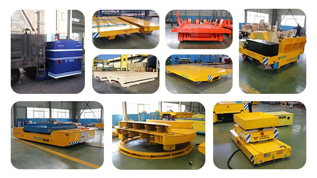 Low Bed Flat Rail Trolley Motorized Workshop Transfer Cart
