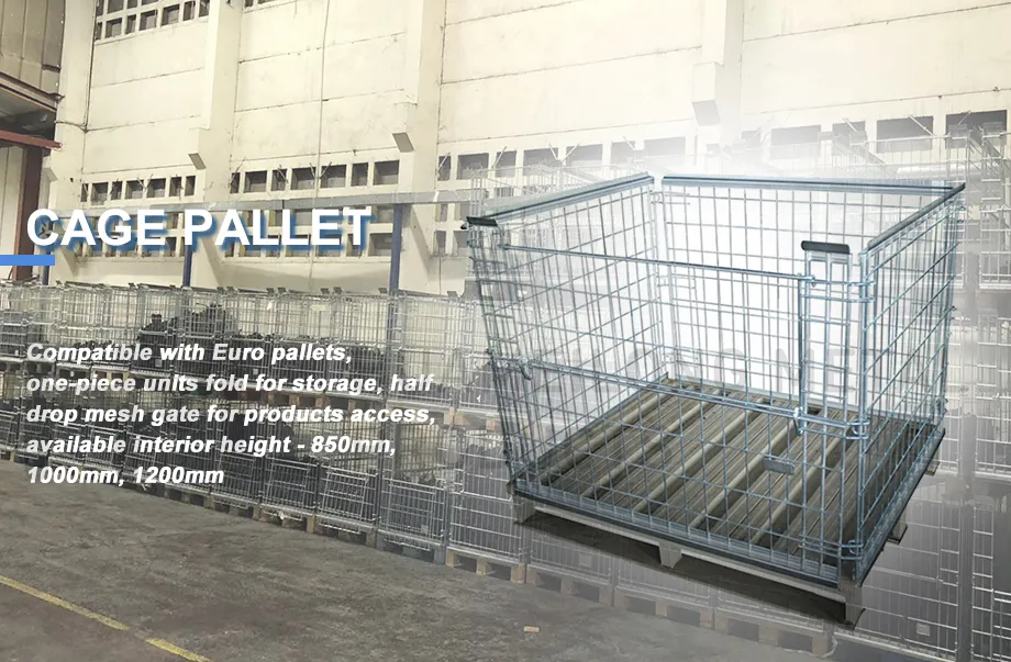 Returnable Welding Logistics Equipment Portable Metal Wire Mesh Pallet Cage
