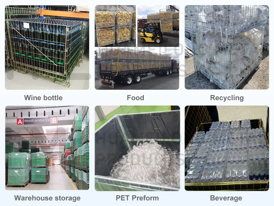 Welded Logistic Wine Storage Collapsible Foldable Wire Mesh Cage Container